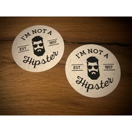 NO HIPSTER Sticker Retro Style Retro Tattoo Country Rock Beard NO Shaving Car Sticker