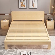 Solid Wood Bed Double Bed Frame Wooden Queen Bed Frame with HeadBoard Bed Frame Single Bed Base Furniture