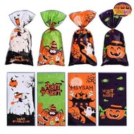 萬聖節糖果袋- 50件萬聖節禮品袋，Trick or Treat 萬聖節餅乾袋，萬聖節派對玻璃紙袋