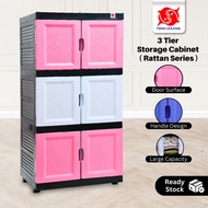 3 Tier Storage Cabinet (Rattan Series) Storage Cabinet / Almari 3 Tingkat (Siri Rotan) Rak Penyimpan