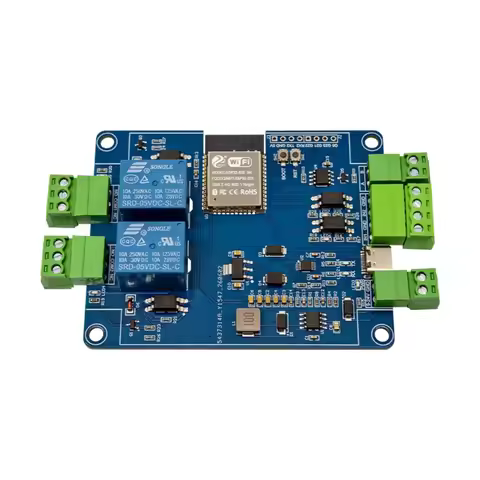 ESP32 2 Channel Relay RS485 Modbus Module 2IN 2OUT Optocoupler Isolation WiFi BT CH340 Type-C & 7-24