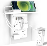 Wall Outlet Extender with Shelf Night 2025 New 9 in 1 Outlet Extender with Shelf Multi-Plug Outlet S