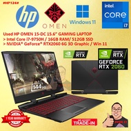 #HP124 USED HP OMEN Gaming Laptop 15-DC Intel i7-9750H 16G 512GB SSD NVIDIA GEFORCE RTX2060 RTX 2060
