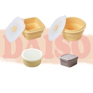 [Daiso] a silicone container Silicone Steam Hole Foldable Storage Square Container Silicone Round Co