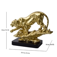 Lifelike Gold Tiger resin Sculpture - Home and Office Decor