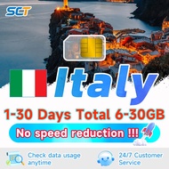 Wefly Italy SIM Card 3-30 Days Daily 500MB-2GB 4G Unlimited Data eSIM Italy Unlimited Data
