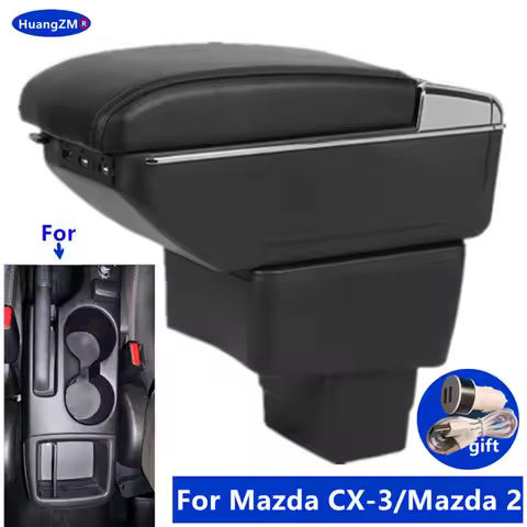 For Mazda CX-3 Armrest box Retrofit For Mazda 2 skyactiv version cx3 CX-3 Car Armrest Storage box De