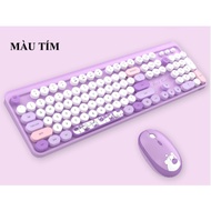 Cute HELLO BEAR Geezer (BLUE/PURPLE Mixed) Wireless Keyboard Mouse Combo