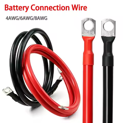 4AWG 6AWG 8AWG Battery Connection Cable PVC Insulated Pure Copper Wire 20/30/40/50/60/100CM with M8 