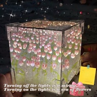[MY] Creative Diy Tulip Flower Sea Cube Three-Dimensional Small Night Lamp Material Paage For Girlfr