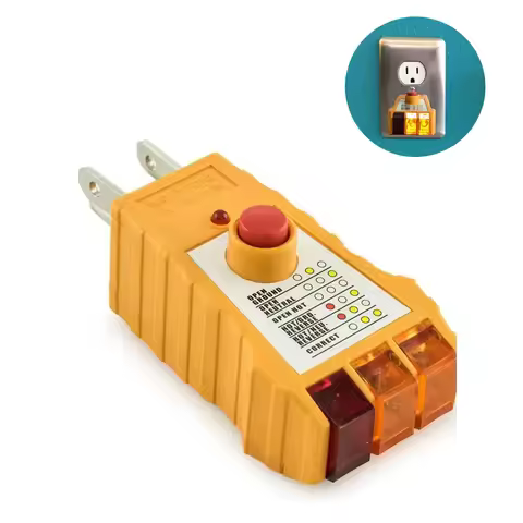US Plug Receptacle Tester In Standard Outlets,Circuit Analyzer,Visual LED Tests,Handheld Socket Safe