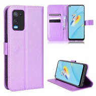 OPPO A54 Casing Flip Phone Holder Stand OPPO A54 4G Case Wallet PU Leather Back Cover