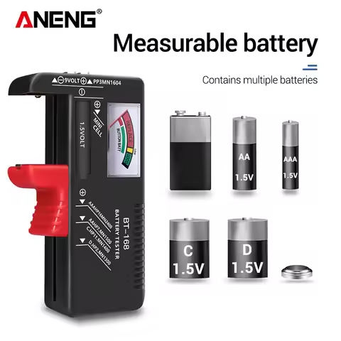 Battery Container Tester AA/AAA/C/D/9V/1.5V Universal Button Cell Batteries Tester Meter Indicate Te