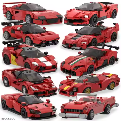 Block MOC Brick Enzo Rafa Romaed F400 SP3 SF90 Monza 812GTS FXXK Mansory P80C Racing Sports Car Bloc