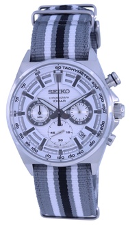 [CreationWatches] Seiko Neo Sports Chronograph White Dial Quartz100M Mens Multicolour Nylon Strap Watch SSB401P1