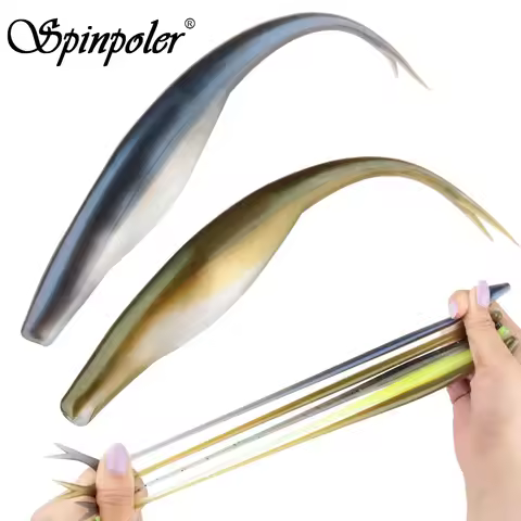 Spinpoler Jerk Shad Floating TPR Soft Bait Fishing Lure 4.72" Slightly Split Tail Artificial Silicon