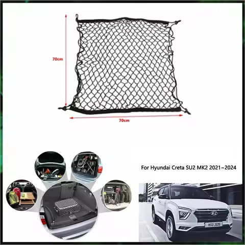 For Hyundai Creta SU2 MK2 Cantus Solaris HC 2021~2024 2022 2023 Car Trunk Net Interior Luggage Cargo