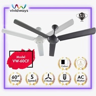 K2 VIVIDWAYS CEILING FAN 60" 3-BLADE (VW-60CF)