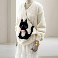 Buying Items: Women's Autumn Basics, Casual Animal-Print Vests, Round-Neck Pink Cat-Print Ties, Wome