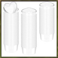 100 Pcs 2.4 Oz Valentine'S Day Heart Shaped Containers Plastic Box with Lids Reusable Small Portion 