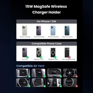 HP Ugreen Car Holder Magsafe Wireless Charger 15W Car Cell Phone Charger Holder
