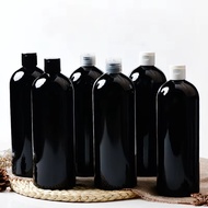 Malaysia Ready Stock 500ml Black Bottle with Flip Top Cap / Press On Cap for Shampoo Shower Gel