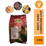 [READY STOCK] BERYL'S CHOCOLATE CHIP 1KG / Beryls gourmet dark Compound Chips 1KG beryls gourmet dar