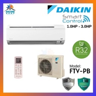 DAIKIN Wall Type Non Inverter 1.0Hp - 3.0Hp (R32) Air-Conditioners Model FTV-PB Series (3 Star) Wifi