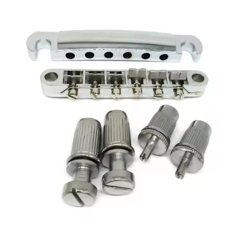 Electric Guitar Rollers Saddle Bridge Tune O-Matic Tailpiece Set for Les Electric Guitar Replacement
