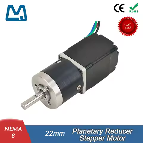 GP22 Planetary Gearbox Nema8 0.6A Gear Stepper Motor Ratio 3.8~109:1