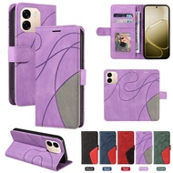 Flip Wallet Splicing Lines Leather Case For OPPO A6X A6 A6T Pro A6C A6S Reno 15 Pro Max 15ProMini 15