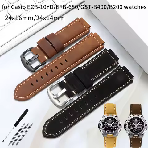 24x14mm 24x16mm Modified Casio watch strap for G-Steel 5657 gst b400 5608 GST B200 Replace Convex co