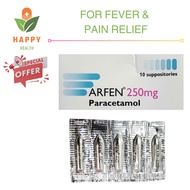 [ Exp 1/2029 ] Paracetamol Suppositories ARFEN 250MG (5 Supp.)