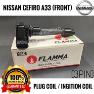 NISSAN CEFIRO 2.0 A33 V6 FRONT IGNITION COIL PLUG COIL ORIGINAL FLAMMA JAPAN (1PCS) 3PIN HIGH QUALITY READY STOCK