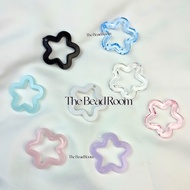 Flat Hole Star Motif Charm Beads Handicraft Bead/s Acrylic DIY Bead/s Charm Bead/s Bead/s Medan Bead