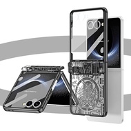 For Samsung Galaxy Flip 7 phone case Flip7 mechanical pattern casing film transparent Flip7 anti dro