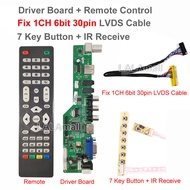1set No Need Firmware T.HD8503.03C Driver Board + 7Key Button Board + 1ch 2ch 6bit 30pin FIX-30P LVD