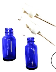 Cobalt Blue Glass Oral/Swivel Sprayers for Povidone Iodine (PVP-I), Betadine, Colloidal Silver, Insu