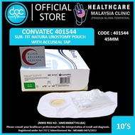 401544 - Convatec SurFit 45mm 10's Natura Urostomy Pouch with Accuseal Tap, Standard Transparent Sur
