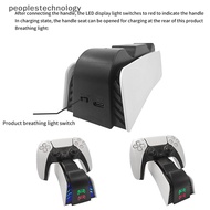 peoplestechnology RGB Controller Charging Station For PlayStation 5 Dual Fast Charger LED Indicator Charging Stand Docking Station For PS5 Gamepad PLY