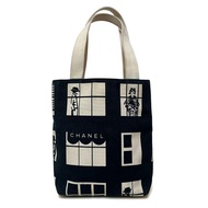 正品 CHANEL 香奈兒 托特包 手提包 視窗線帆布 藏青色 白色 8碼 中古