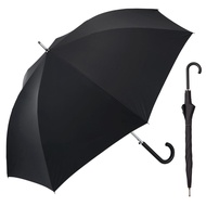 Waterfront Long Umbrella Rain Umbrella LESS IS MORE Series 'Airy Light Jump' Black 65cm Slim and lig