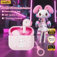 【Premium Gift Box】Realfit S2 Bluetooth Earphones Cute Pastel Pink Kawaii Set, with Anime Stickers an
