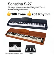 Exam/ Master Grade 88 Keys Digital Piano Portable Digital Piano Fully Weighted Full Size Key Sonatina S-27 Hammer Action Weighted Keys 900 Tone 700 Rhythm Multifunction Digital Piano Electronic Piano Exam Grade Piano Good Sound