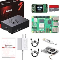 iRasptek - Raspberry Pi 5 Starter Kit 16GB RAM Pre-Installed with 128GB Edition Raspberry Pi OS (Alu