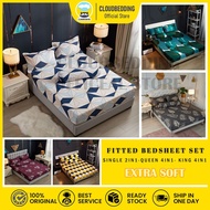 PREMIUM Cotton 4in1 Fitted King / 4in1 Queen/2in1 Single Cadar/Bedsheet Sets /Bedsheet Cadar/Sarung 