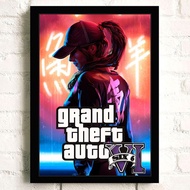 Grand Theft Auto วิดีโอเกมบทบาท Retro พิมพ์โปสเตอร์-คุณภาพสูงภาพวาดผ้าใบ Art สำหรับห้องนั่งเล่นห้องเกมและ Home Wall Decor ภาพ-เหมาะสำหรับ GTA 5แฟน
