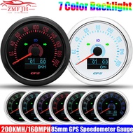 7 Color 85mm GPS Speedometer Gauge with Antenna 200KMH,160MPH Speed Meter COG TRIP ODO Turn Light Ca