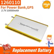 High Capacity 1260110 battery 3.7V 10000mAh for Power Bank,GPS,Brand New High Quality Replacement Ba