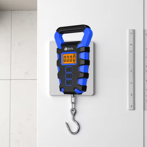 50KG Digital Fishing Scale with Ruler Portable Travel Luggage Weighing Scale Digital Fishing Scale K